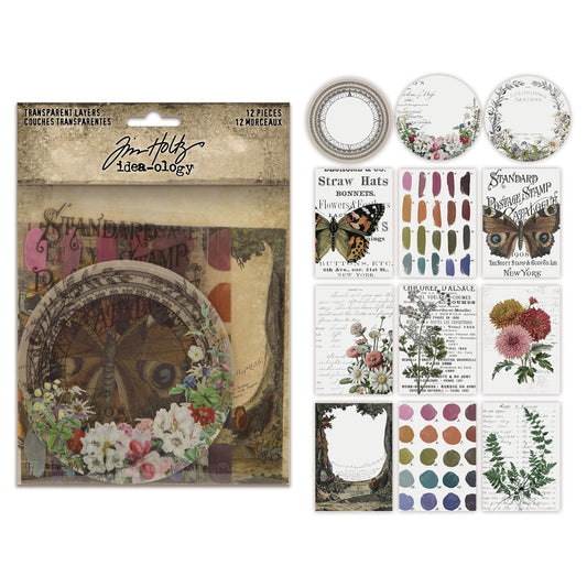 Idea-ology Tim Holtz Transparent Layers - 12 Pcs
