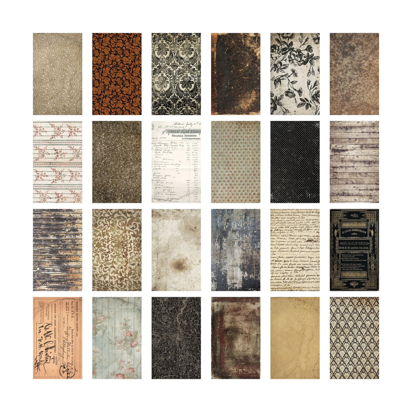 Idea-ology Tim Holtz Backdrops 6x10" - 24 Double-Sided Sheets