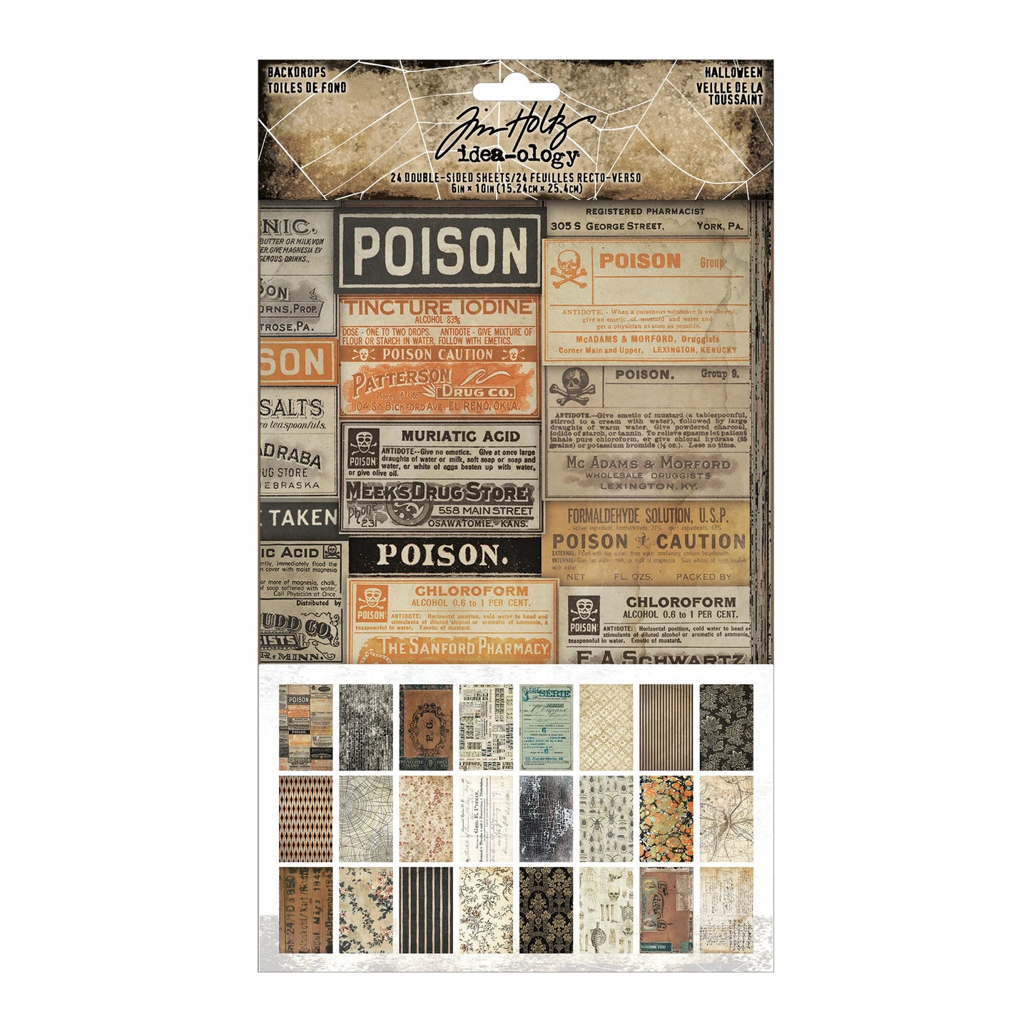 Idea-ology Tim Holtz Backdrops 6x10" - 24 Double-Sided Sheets