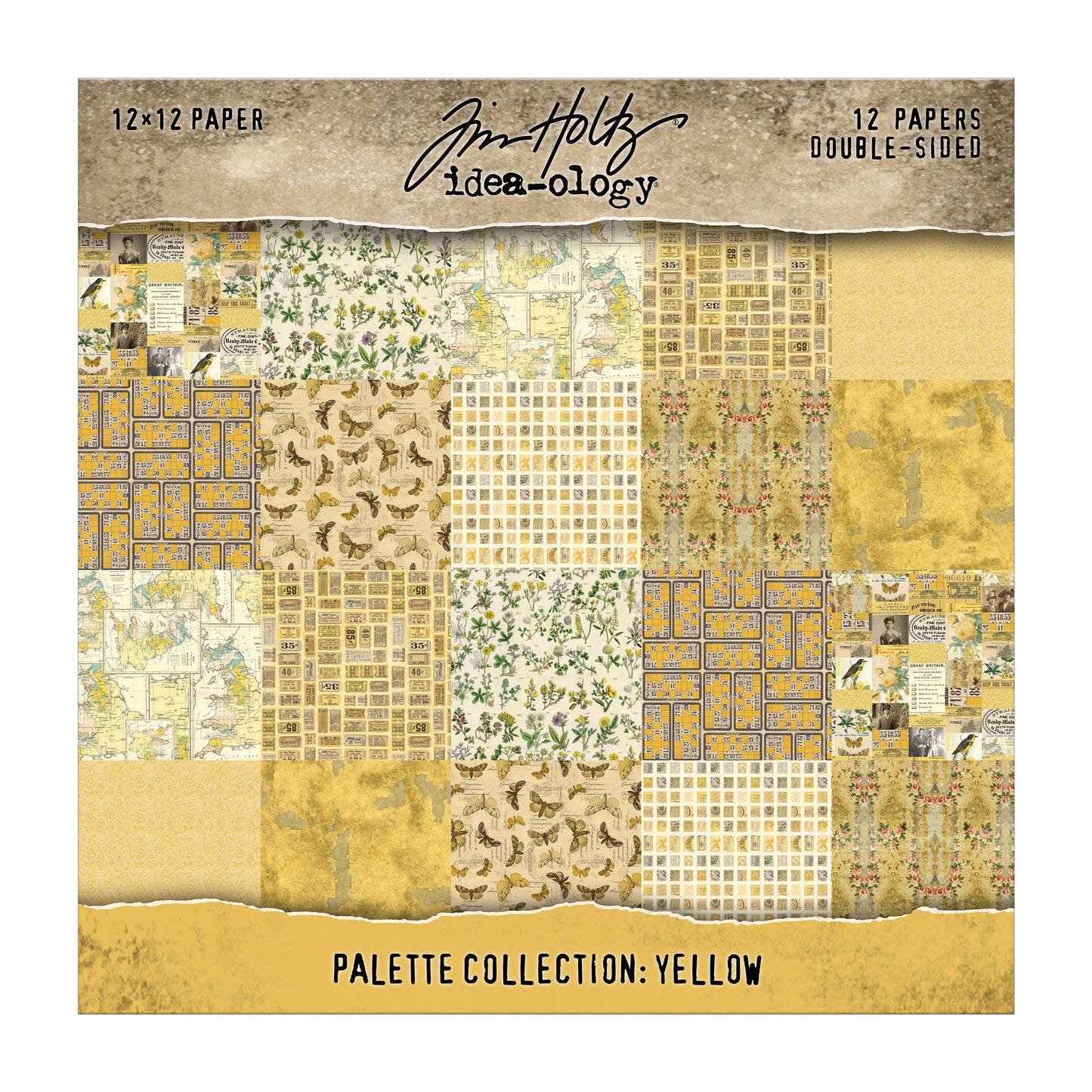 Tim Holtz idea-ology 12x12 Palette Paper Collection: Yellow Preorder*