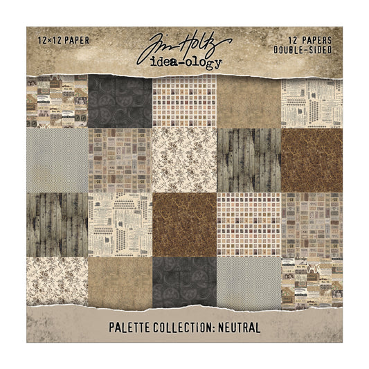 Tim Holtz idea-ology 12x12 Palette Paper Collection: Neutral Preorder*