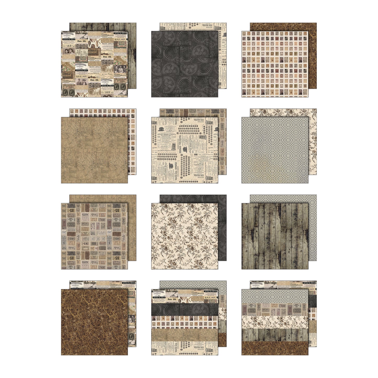 Tim Holtz idea-ology 12x12 Palette Paper Collection: Neutral Preorder*