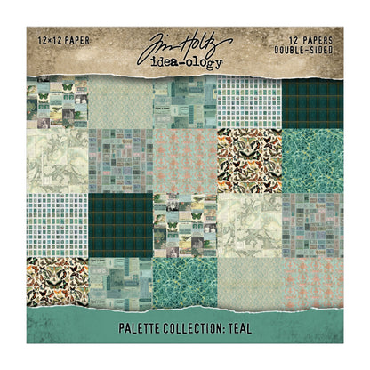 Tim Holtz idea-ology 12x12 Palette Paper Collection: Teal
