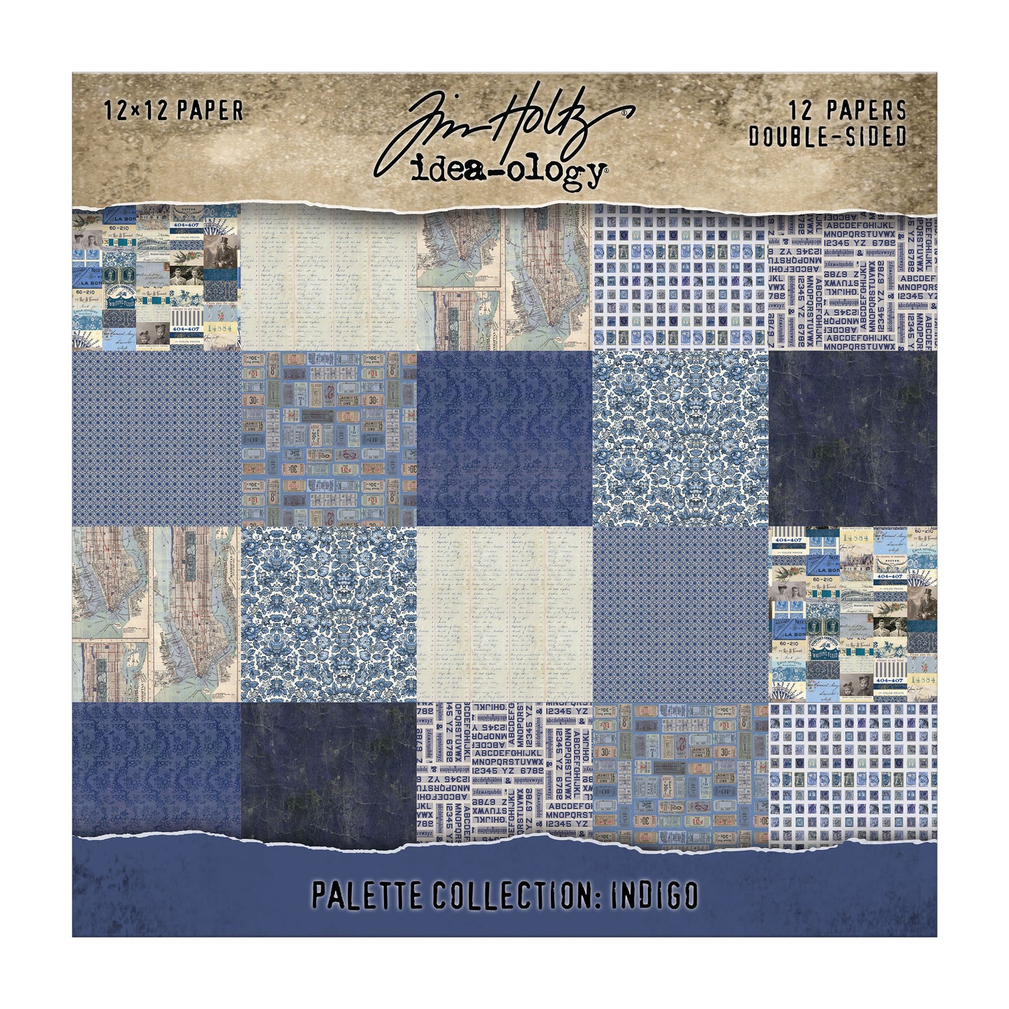 Tim Holtz idea-ology 12x12 Palette Paper Collection: Indigo