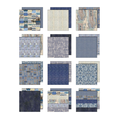 Tim Holtz idea-ology 12x12 Palette Paper Collection: Indigo