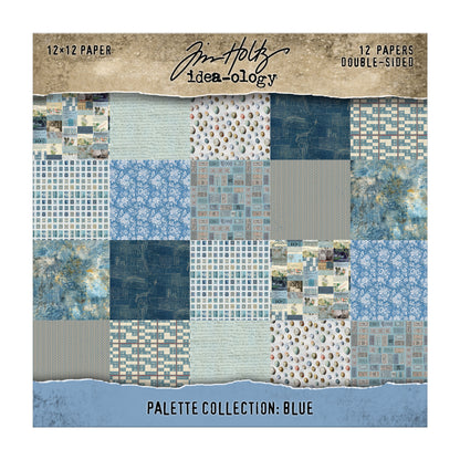 Tim Holtz idea-ology 12x12 Palette Paper Collection: Blue
