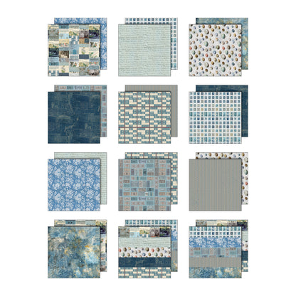 Tim Holtz idea-ology 12x12 Palette Paper Collection: Blue