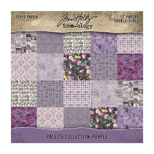 Tim Holtz idea-ology 12x12 Palette Paper Collection: Purple Preorder*