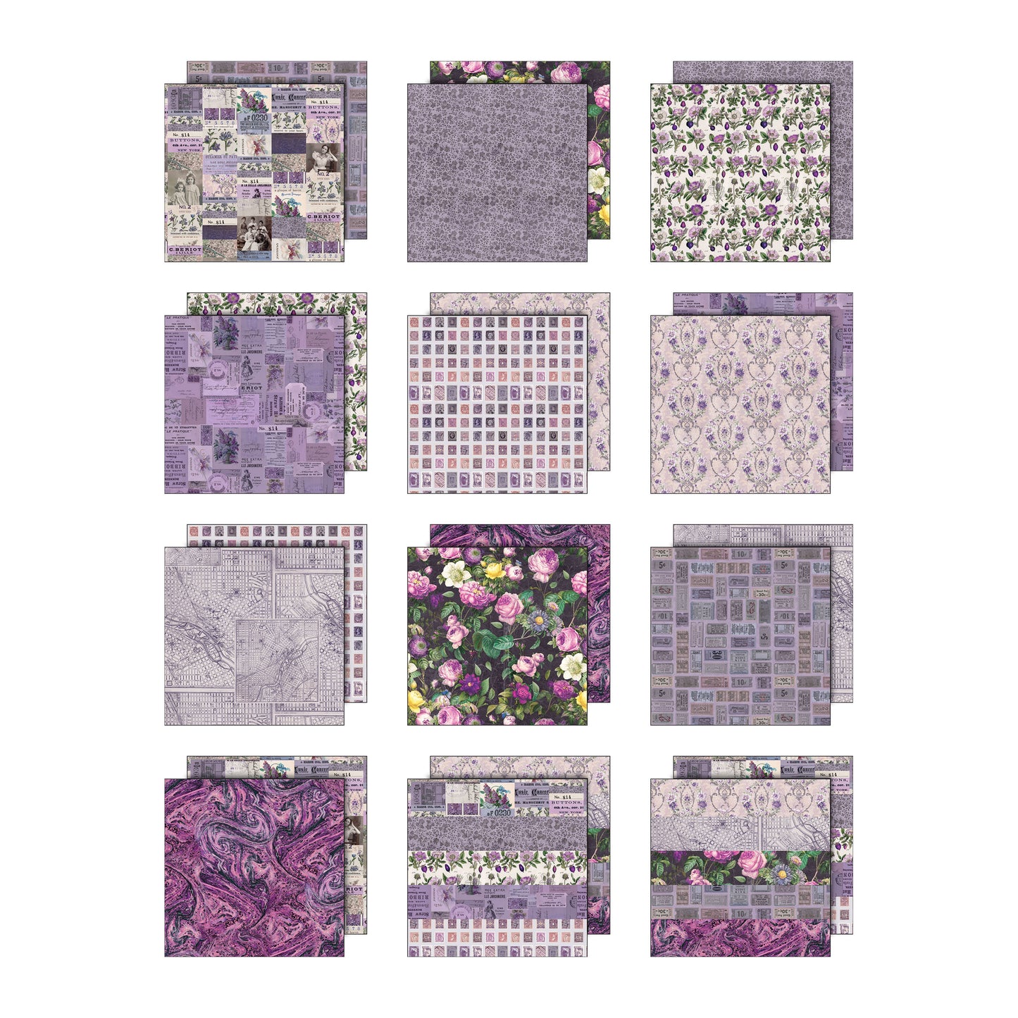 Tim Holtz idea-ology 12x12 Palette Paper Collection: Purple Preorder*