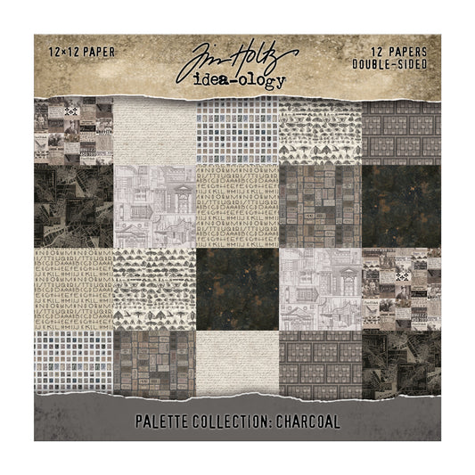 Tim Holtz idea-ology 12x12 Palette Paper Collection: Charcoal Preorder*