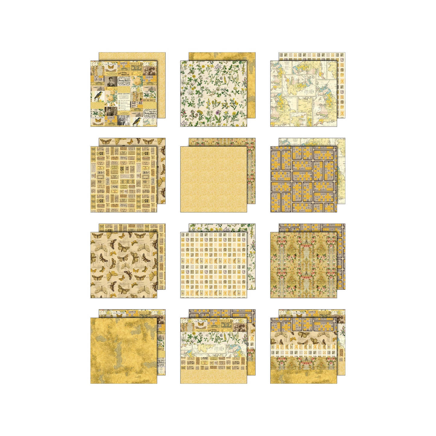 Tim Holtz idea-ology 8 x 8 Palette Paper Collection: Yellow