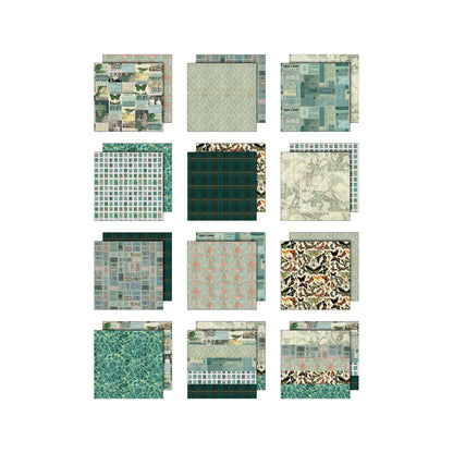 Tim Holtz idea-ology 8 x 8 Palette Paper Collection: Teal
