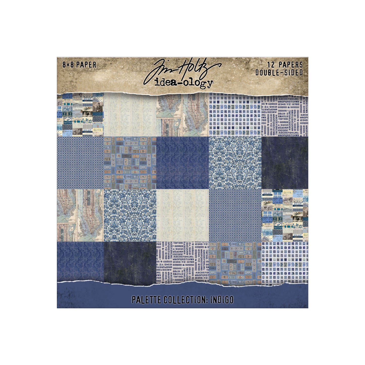 Tim Holtz idea-ology 8 x 8 Palette Paper Collection: Indigo
