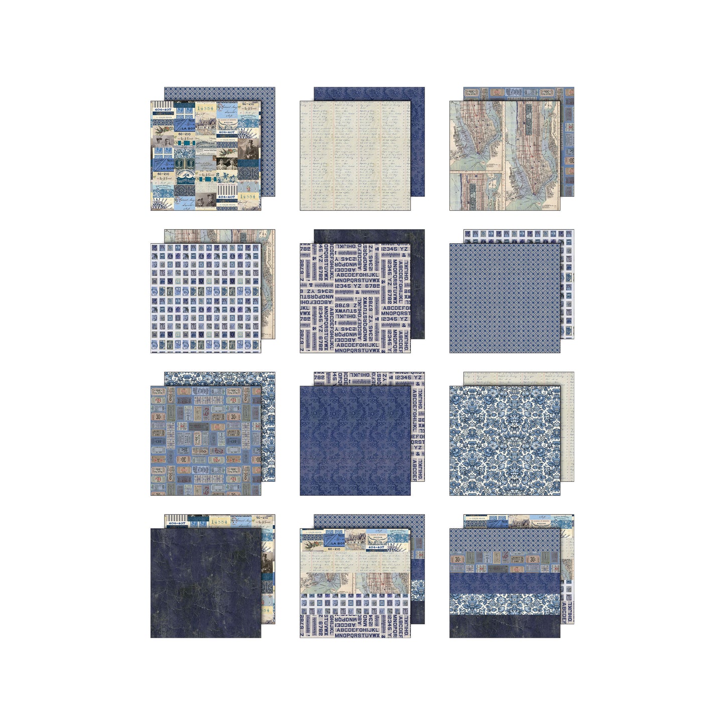 Tim Holtz idea-ology 8 x 8 Palette Paper Collection: Indigo