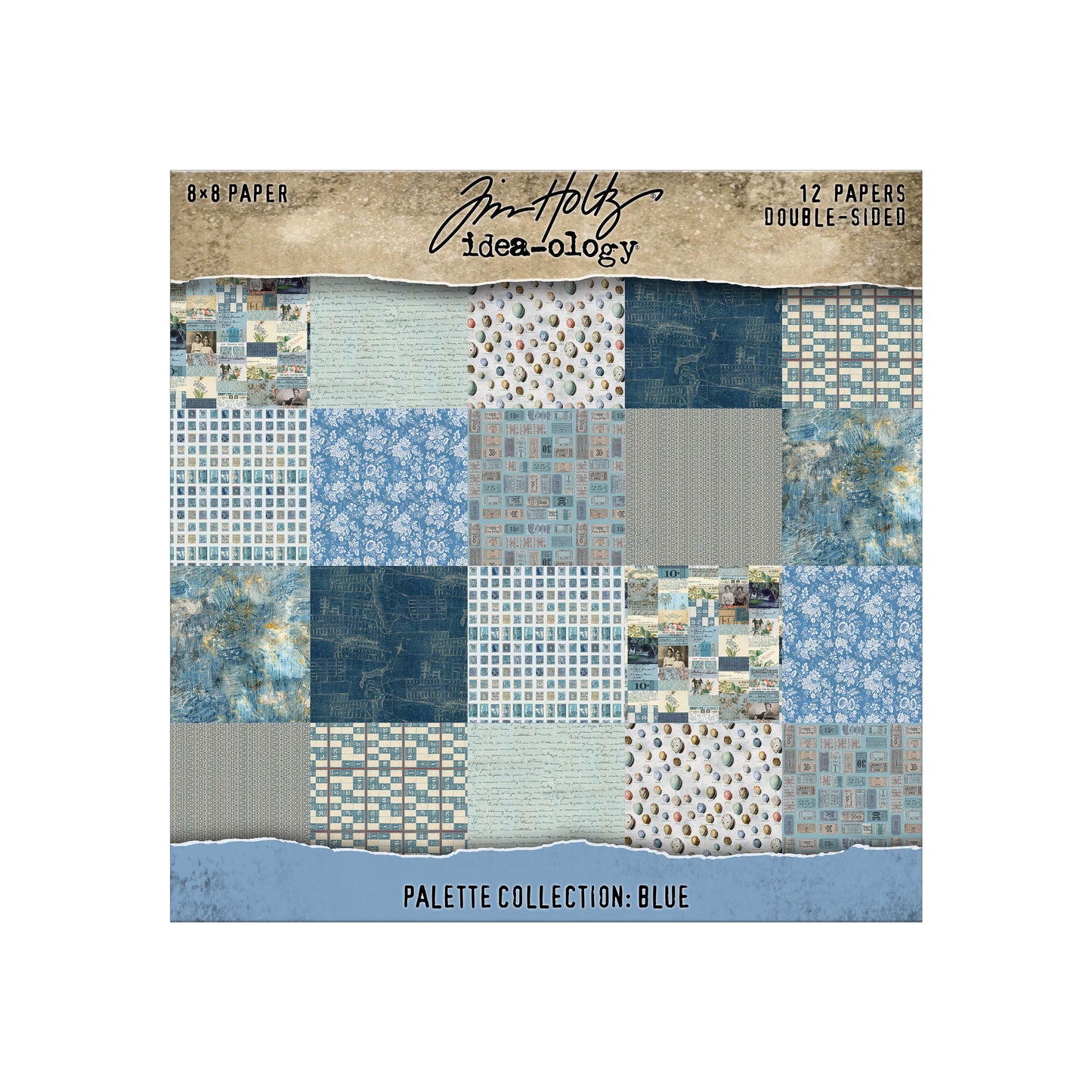 Tim Holtz idea-ology 8 x 8 Palette Paper Collection: Blue