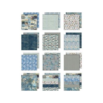 Tim Holtz idea-ology 8 x 8 Palette Paper Collection: Blue