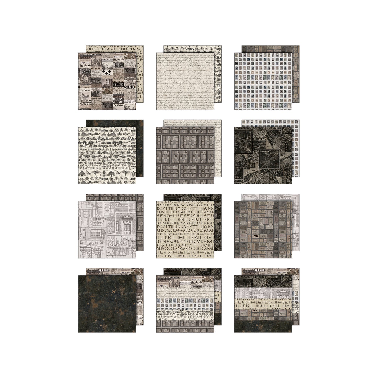 Tim Holtz idea-ology 8 x 8 Palette Paper Collection: Charcoal Preorder*