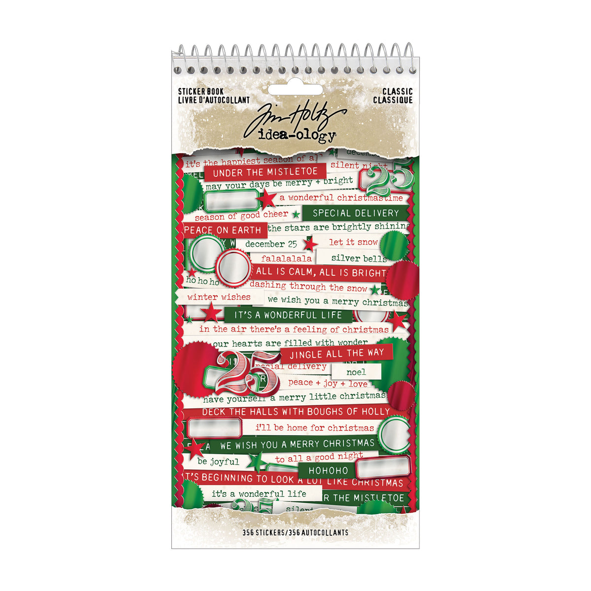 Tim Holtz Idea-ology Christmas Sticker Book Classic ~ Ship from 5th Oct