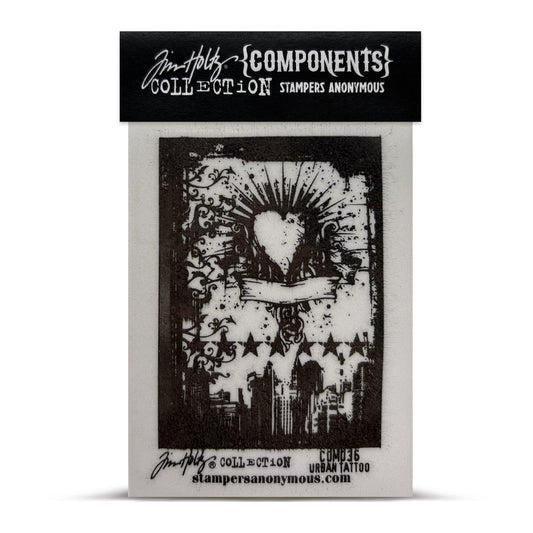 Stampers Anonymous Tim Holtz Cling Rubber Components Stamp Urban Tattoo