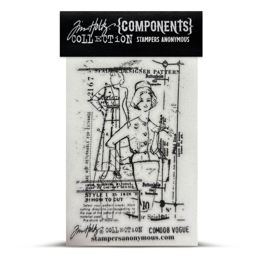 Stampers Anonymous Tim Holtz Cling Rubber Components Stamp Vogue