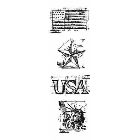 Stampers Anonymous Americana Mini Tim Holtz Blueprints Strip Stamps - Ships from 14th July