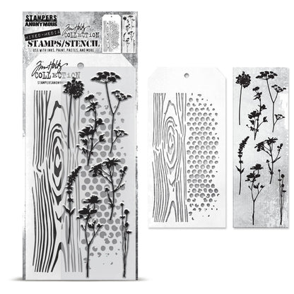 Stampers Anonymous Media #59 Tim Holtz Clear Stamp and Stencil