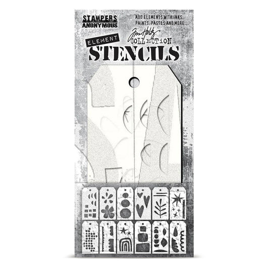 Stampers Anonymous Set #14 Tim Holtz Layering Mini Stencil (3pcs)