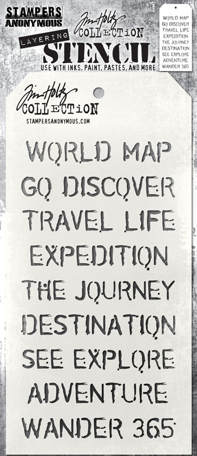 Stampers Anonymous Traveler Tim Holtz Layering Stencil - Ships from 14th July