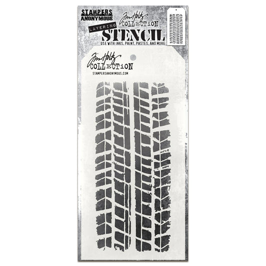 Stampers Anonymous Treads Tim Holtz Layering Stencil