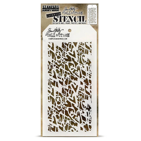Stampers Anonymous Tim Holtz Layering Stencil Heartstruck