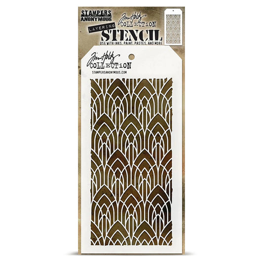 Stampers Anonymous Deco Arch Tim Holtz Layering Stencil