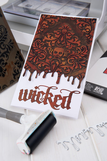 Sizzix Multi-Level Texture Fades A6 Embossing Folder by Tim Holtz Vault Skull