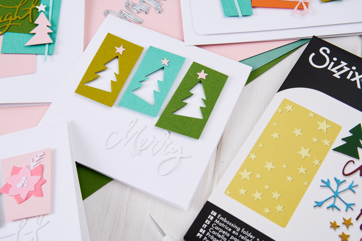 Sizzix Tim Holtz 2D Texture Fades Embossing Folder W/17PK Thinlits Set – Vault Side-Order Merry + Bright