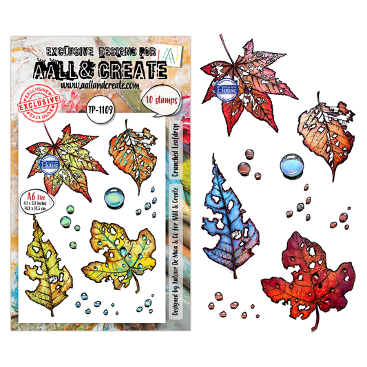 TP-1109 - A6 Stamp Set - Crunched Leafdrop