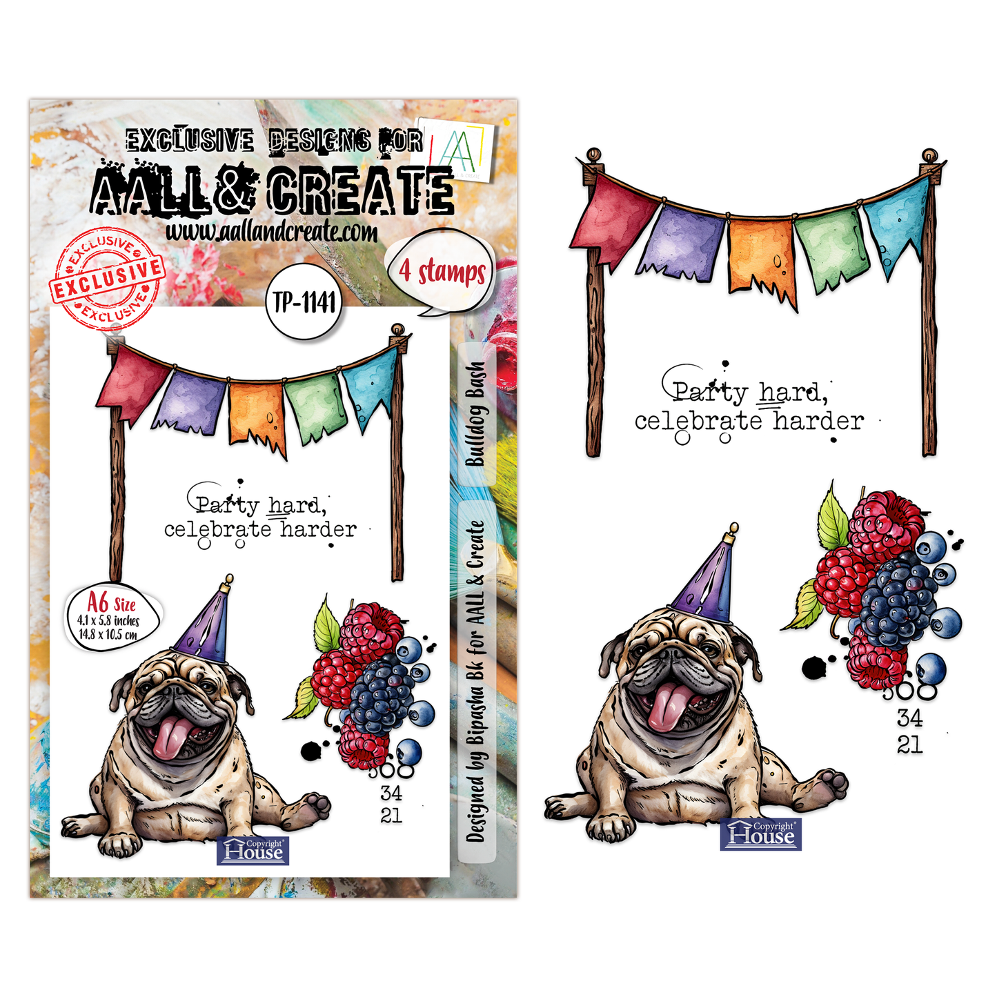 TP-1141 - A6 Stamp Set - Bulldog Bash
