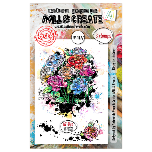TP-1177 - A7 Stamp Set - Roses In Bloom