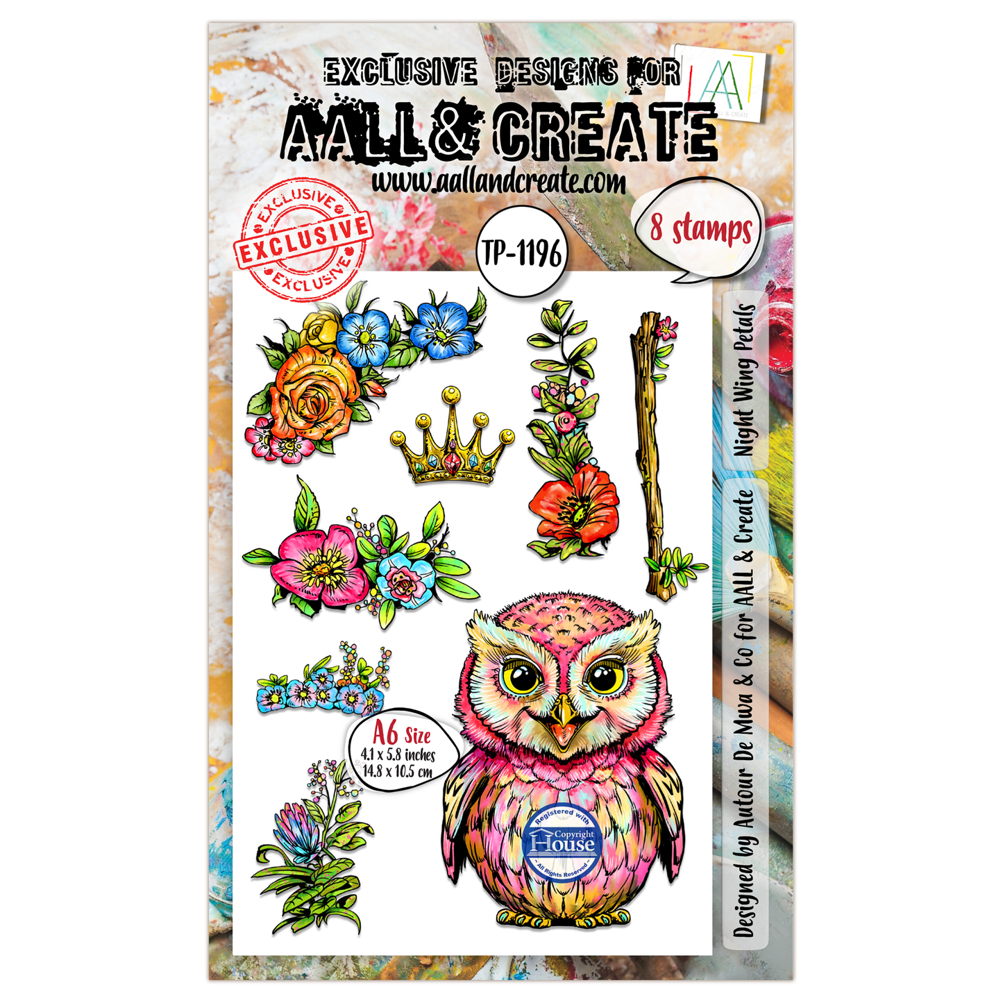 TP-1196 - A6 Stamp Set - Night Wing Petals