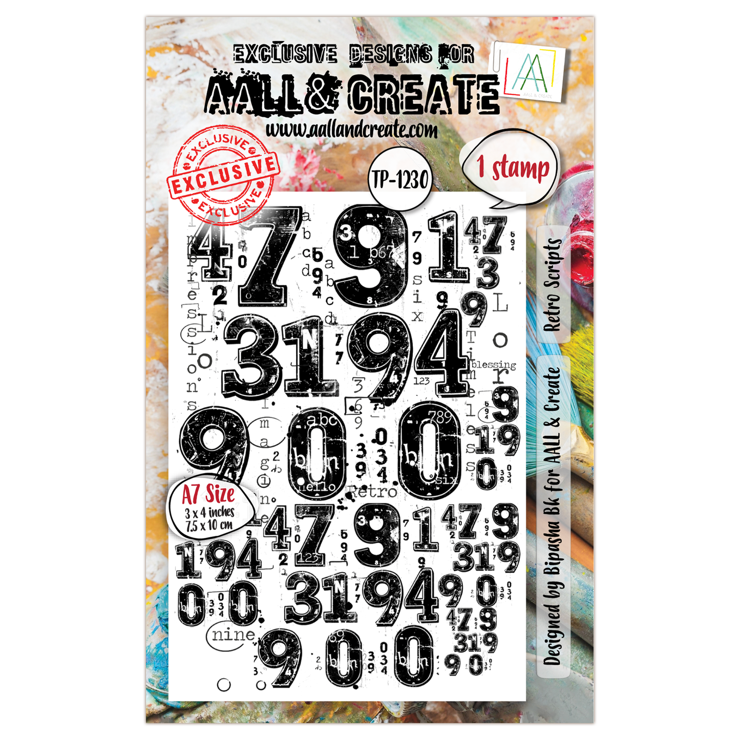 TP-1230 - A7 Stamp Set - Retro Scripts