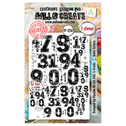 TP-1230 - A7 Stamp Set - Retro Scripts