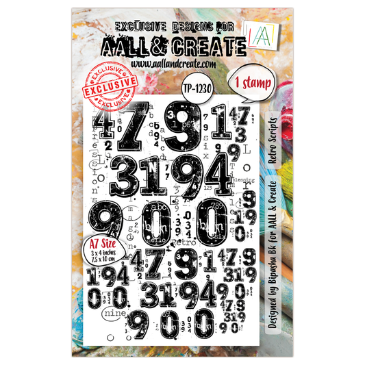 TP-1230 - A7 Stamp Set - Retro Scripts