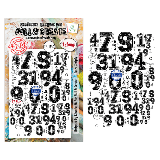 TP-1230 - A7 Stamp Set - Retro Scripts