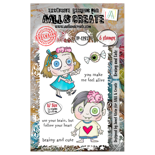 #TP-1293 - A7 Stamp Set - Brainy and Cute