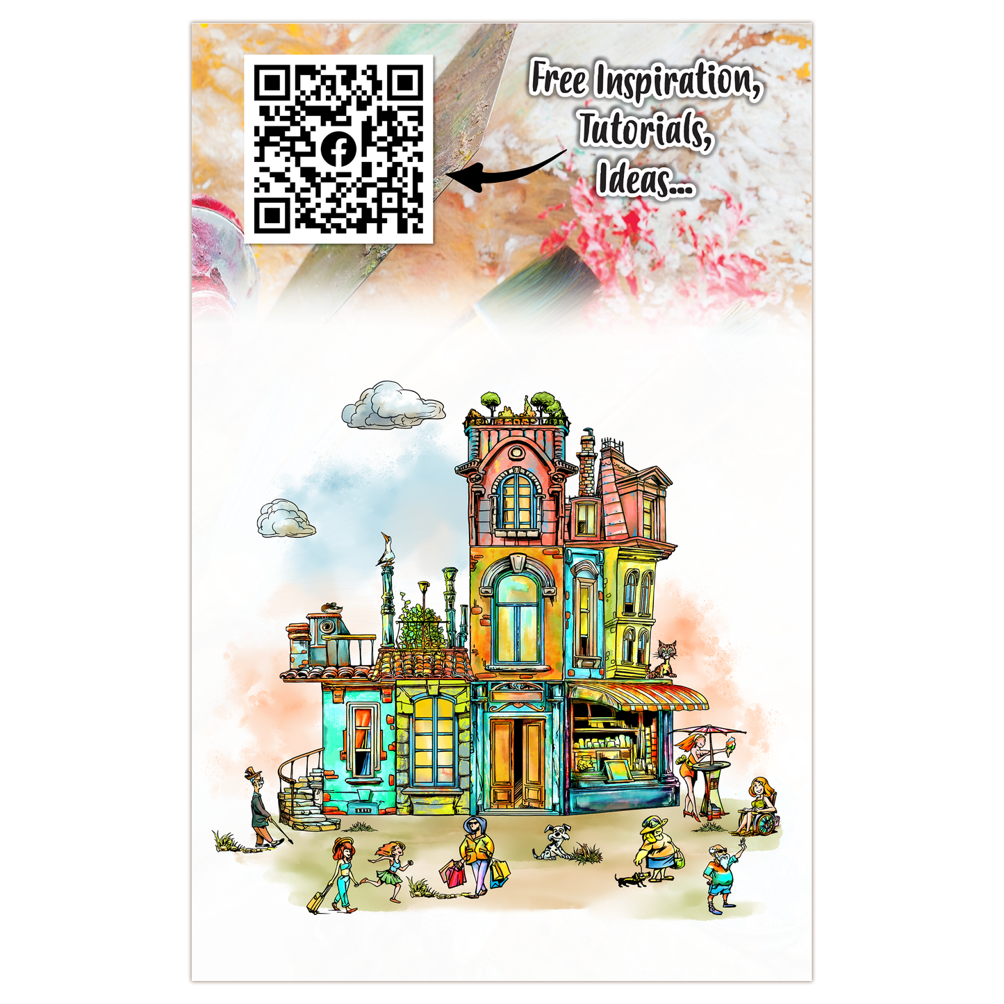 #TP-1304 - A5 Stamp Set - Roofline Friends