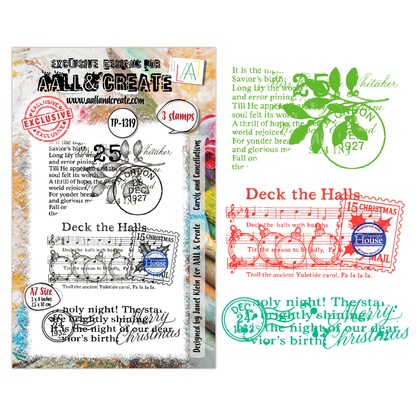 TP-1319 - A7 Stamp Set - Carols and Cancellations