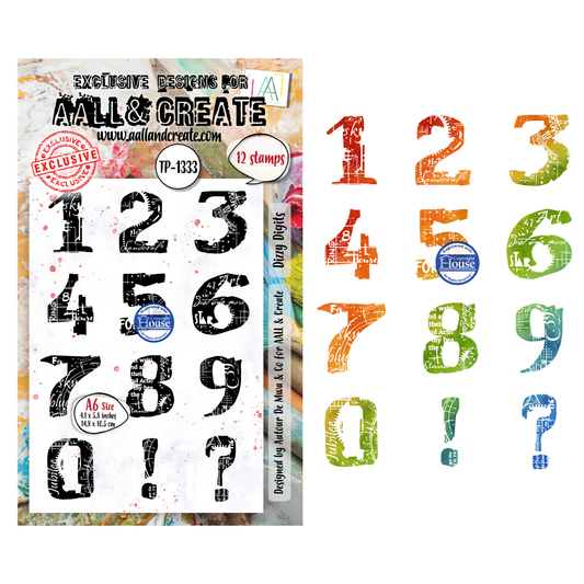 TP-1333 - A6 Stamp Set - Dizzy Digits
