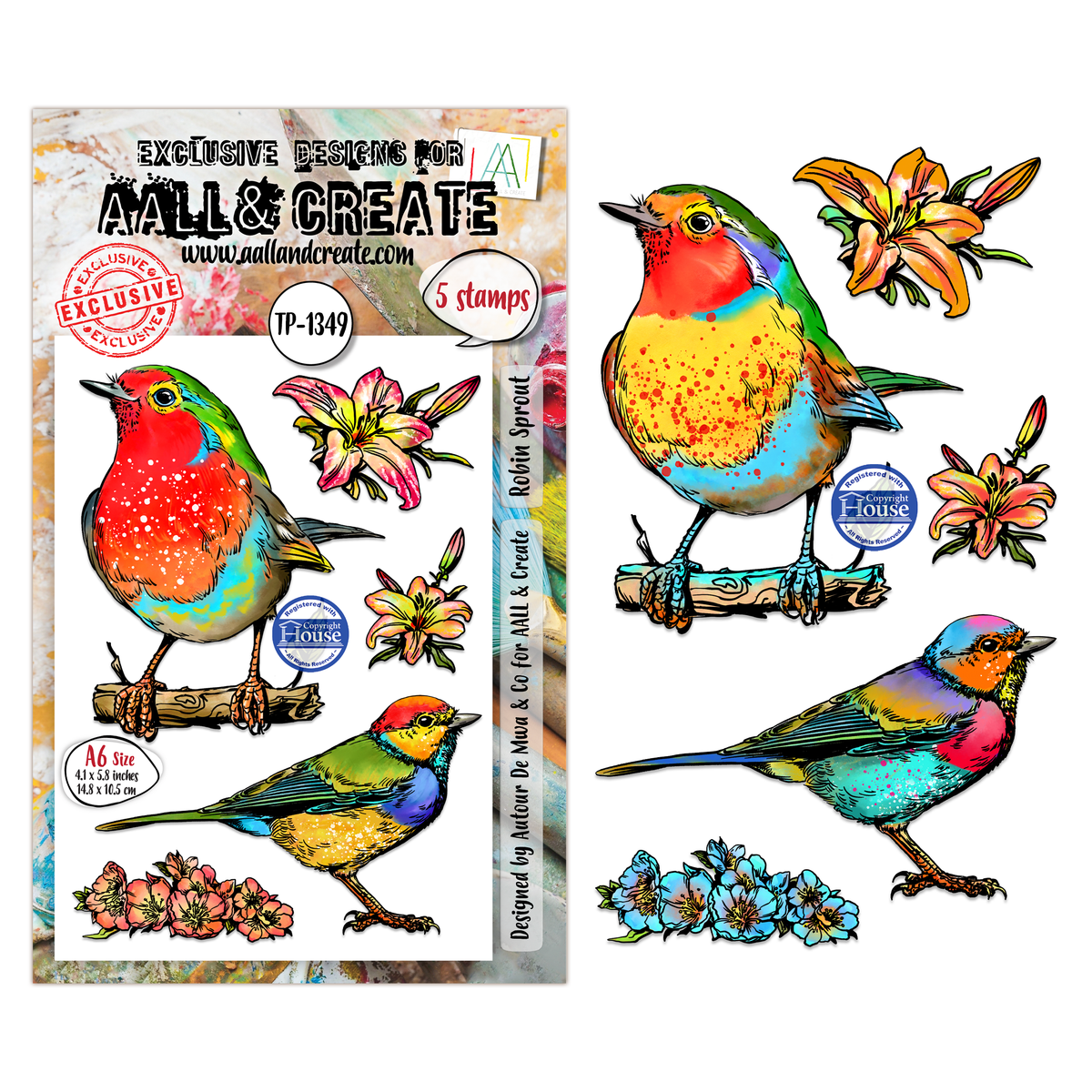TP-1349 - A6 Stamp Set - Robin Sprout