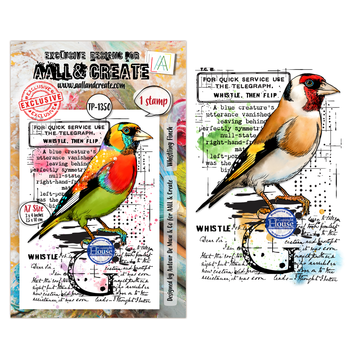 TP-1350 - A7 Stamp Set - Whistling Finch
