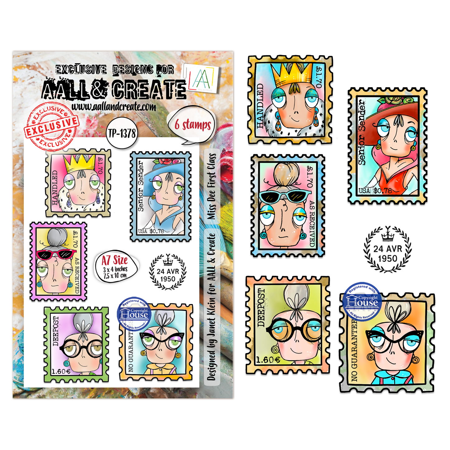 TP-1378 - A7 Stamp Sets - Miss Dee First Class