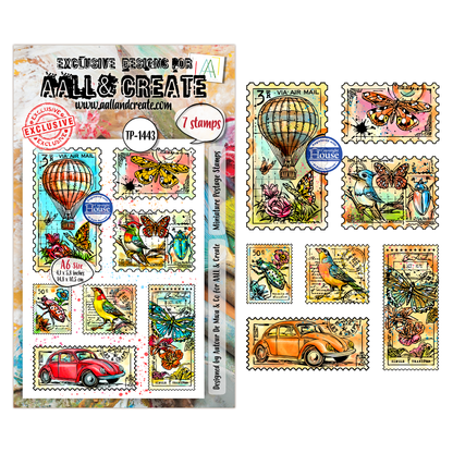 TP-1443 - A6 Stamp Sets - Miniature Postage Stamps