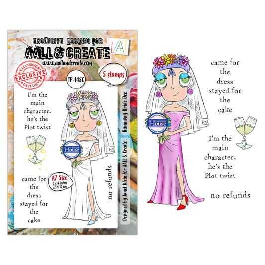 TP-1450 - A7 Stamp Set - Runaway Bride Dee